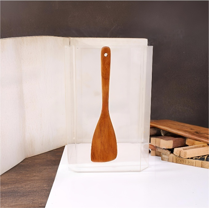 Wooden Spoons Spatula for Cooking, Nonstick Kitchen Utensils Spatula Spoons, Comfort Grip Wooden Spatula
