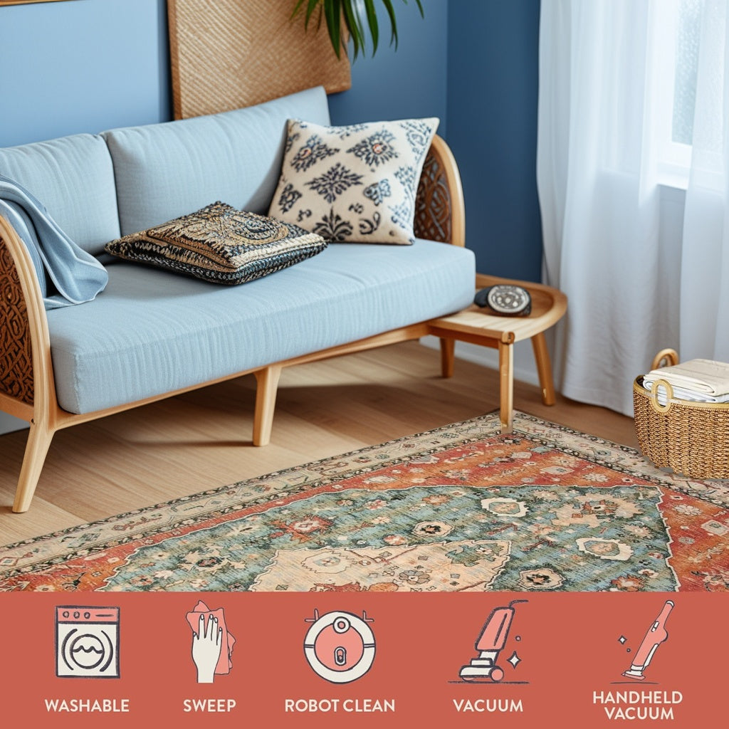 24 * 35in Washable Small Rugs for Entryway Doormat Indoor Entrance, Throw Rugs with Rubber Backing Washable, Bohemian Soft Non-Slip Bathroom Carpet for Bath Front Door Kitchen Floor