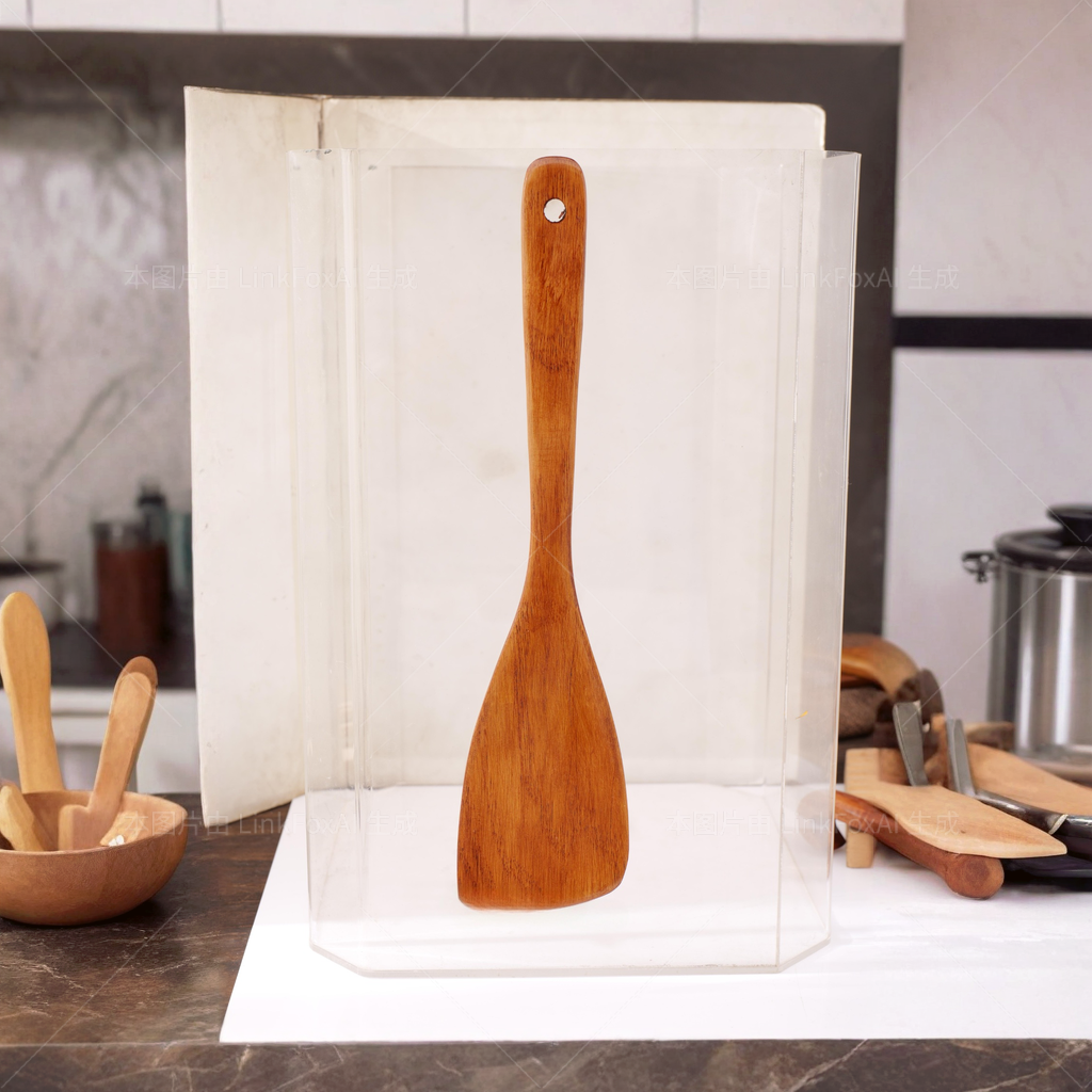 Wooden Spoons Spatula for Cooking, Nonstick Kitchen Utensils Spatula Spoons, Comfort Grip Wooden Spatula