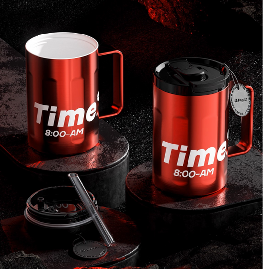 19oz Tumbler with Handle and Straw, Stainless Steel Insulated Water Bottle with Lid, Fits in Cup Holder, Leak Resistant,Ceramic Liner,BPA FreeSidagar