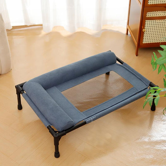 Elevated cat Bed, Large Raised Dog Cat Cot with Removable Washable Bolsters, Breathable Mesh Cover, Strong Load-Bearing Frame