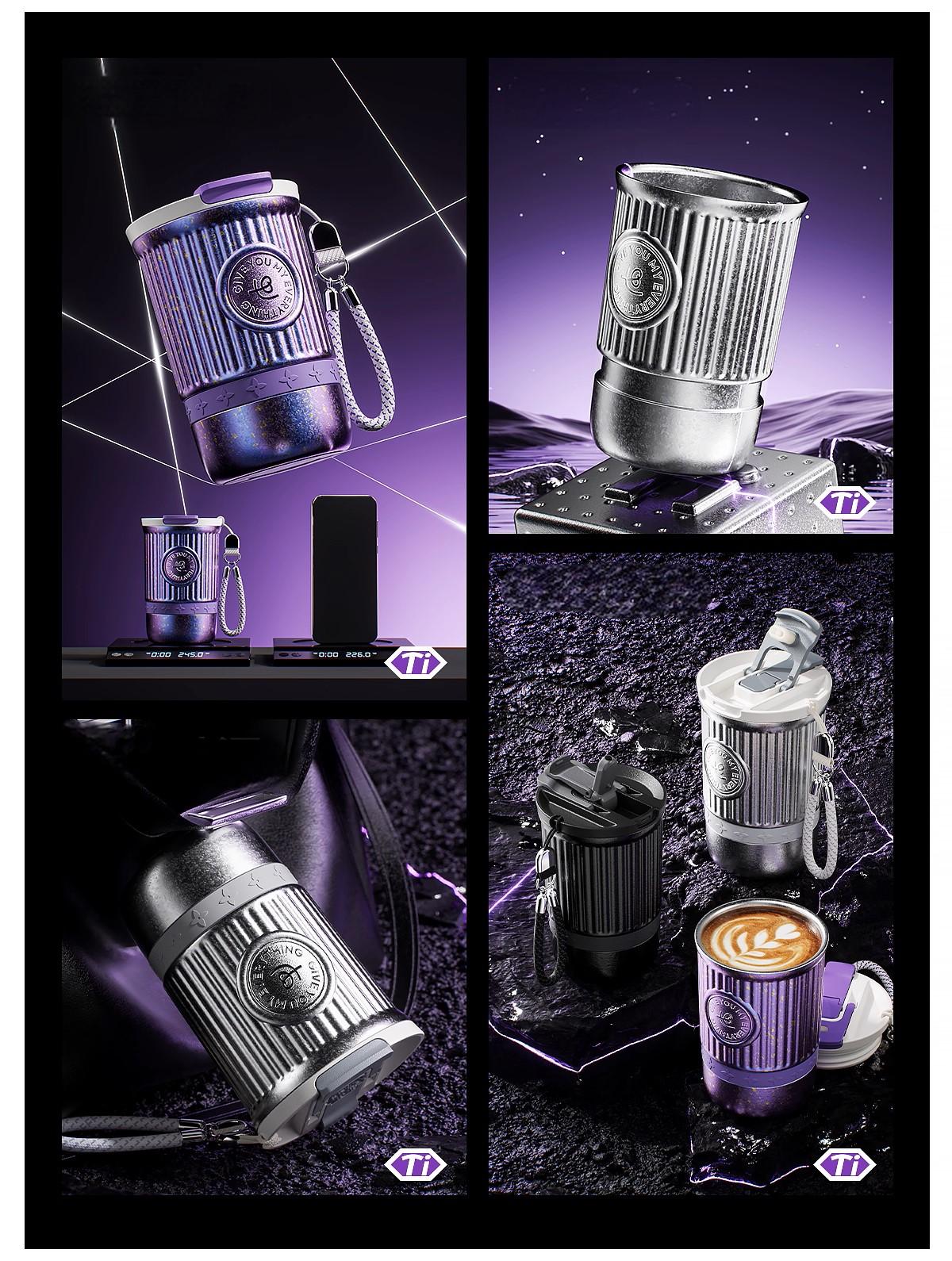 Sidagar 100% Titanium Mug with Lid, Double-Wall Vacuum Insulation, Wide Mouth, Leak-Proof, Chemical-Free & Healthy, men and women hot & cold drinks, for Indoor & Outdoor Use
