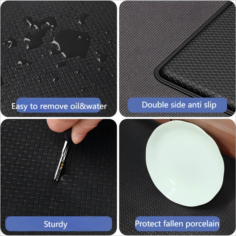 Kitchen Mats 2PCS Cushioned Anti Fatigue PVC Rugs Non-Slip Standing Sink Mat Waterproof 17"x30"+17"x47" for Kitchen Floor