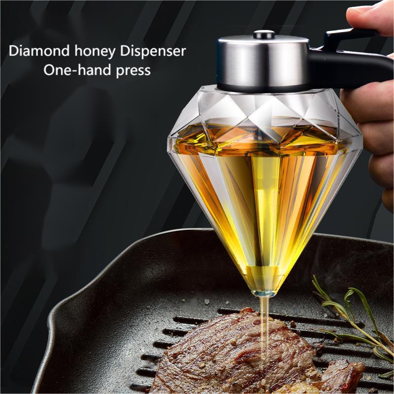 Glass Honey Holder and Syrup Dispenser - Bee Decor Honey Storage Jar