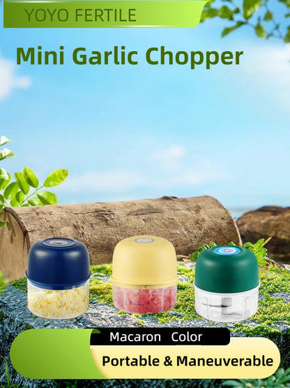 Electric Mini Garlic Chopper, Food Chopper Garlic Mincer USB, Vegetable Chopper, Onion Chopper, Portable Small Food Processor for Garlic, Ginger, Chili, Vegetables