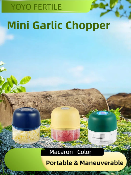 Electric Mini Garlic Chopper, Food Chopper Garlic Mincer USB, Vegetable Chopper, Onion Chopper, Portable Small Food Processor for Garlic, Ginger, Chili, Vegetables