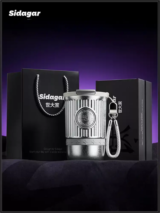 Sidagar 100% Titanium Mug with Lid, Double-Wall Vacuum Insulation, Wide Mouth, Leak-Proof, Chemical-Free & Healthy, men and women hot & cold drinks, for Indoor & Outdoor Use