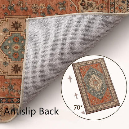 24 * 35in Washable Small Rugs for Entryway Doormat Indoor Entrance, Throw Rugs with Rubber Backing Washable, Bohemian Soft Non-Slip Bathroom Carpet for Bath Front Door Kitchen Floor