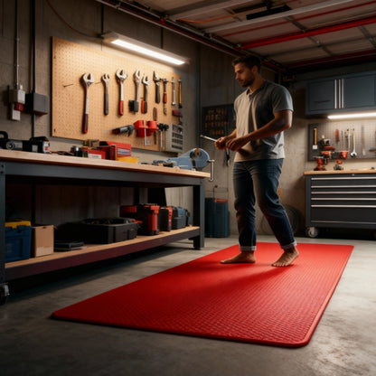 Kitchen Mats 2PCS Cushioned Anti Fatigue PVC Rugs Non-Slip Standing Sink Mat Waterproof 17"x30"+17"x47" for Kitchen Floor