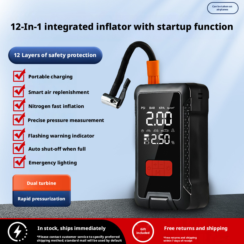 10-in-1 Portable Car Jump Starter with Air Compressor – Your Ultimate Roadside Emergency Companion