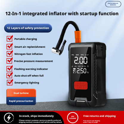 10-in-1 Portable Car Jump Starter with Air Compressor – Your Ultimate Roadside Emergency Companion