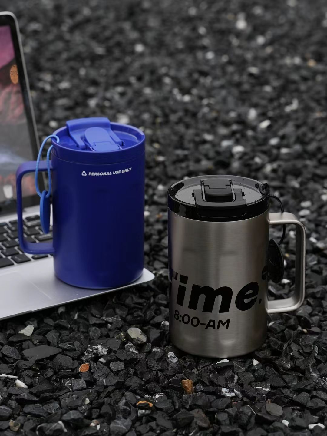 19oz Tumbler with Handle and Straw, Stainless Steel Insulated Water Bottle with Lid, Fits in Cup Holder, Leak Resistant,Ceramic Liner,BPA FreeSidagar