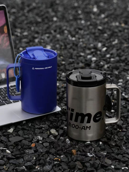 19oz Tumbler with Handle and Straw, Stainless Steel Insulated Water Bottle with Lid, Fits in Cup Holder, Leak Resistant,Ceramic Liner,BPA FreeSidagar