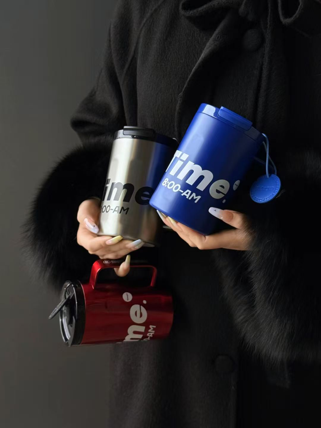 19oz Tumbler with Handle and Straw, Stainless Steel Insulated Water Bottle with Lid, Fits in Cup Holder, Leak Resistant,Ceramic Liner,BPA FreeSidagar