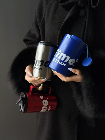 19oz Tumbler with Handle and Straw, Stainless Steel Insulated Water Bottle with Lid, Fits in Cup Holder, Leak Resistant,Ceramic Liner,BPA FreeSidagar