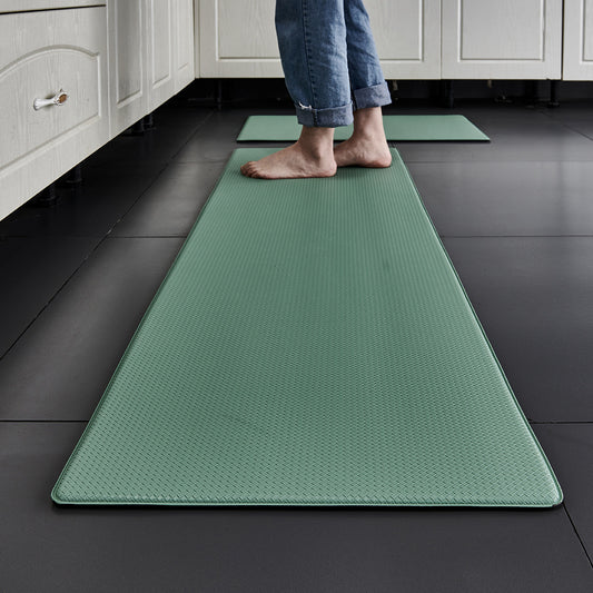 Kitchen Mats 2PCS Cushioned Anti Fatigue PVC Rugs Non-Slip Standing Sink Mat Waterproof 17"x30"+17"x47" for Kitchen Floor