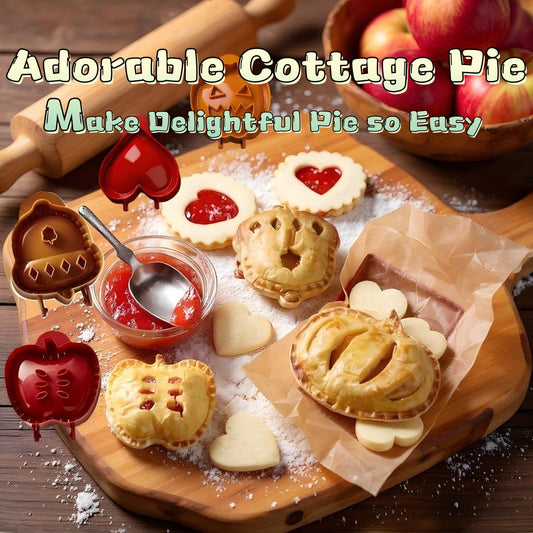 4PCS Christmas Mini Pie Molds for Baking, Party Potluck Hand Pie Molds, Pumpkin Cookie Cutters, Hand Pies Press Mold Maker for Festivals and Parties, Pies Gadgets For Ravioli,Pierogi,Calzone,Empanada