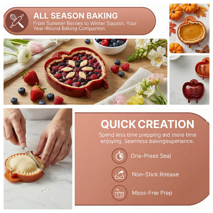 4PCS Christmas Mini Pie Molds for Baking, Party Potluck Hand Pie Molds, Pumpkin Cookie Cutters, Hand Pies Press Mold Maker for Festivals and Parties, Pies Gadgets For Ravioli,Pierogi,Calzone,Empanada