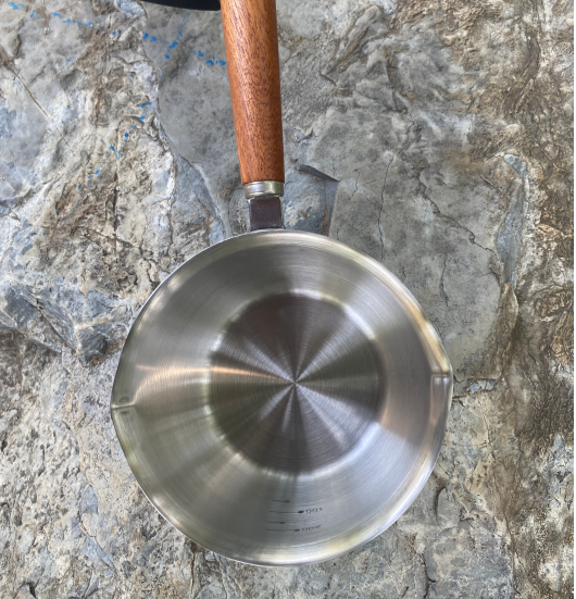 Butter Melting Pot Butter Warmer Small Saucepan Milk Warmer Stainless Steel Saucepan with Dual Pour Spouts, 0.3-Quart, Silver (300ml)
