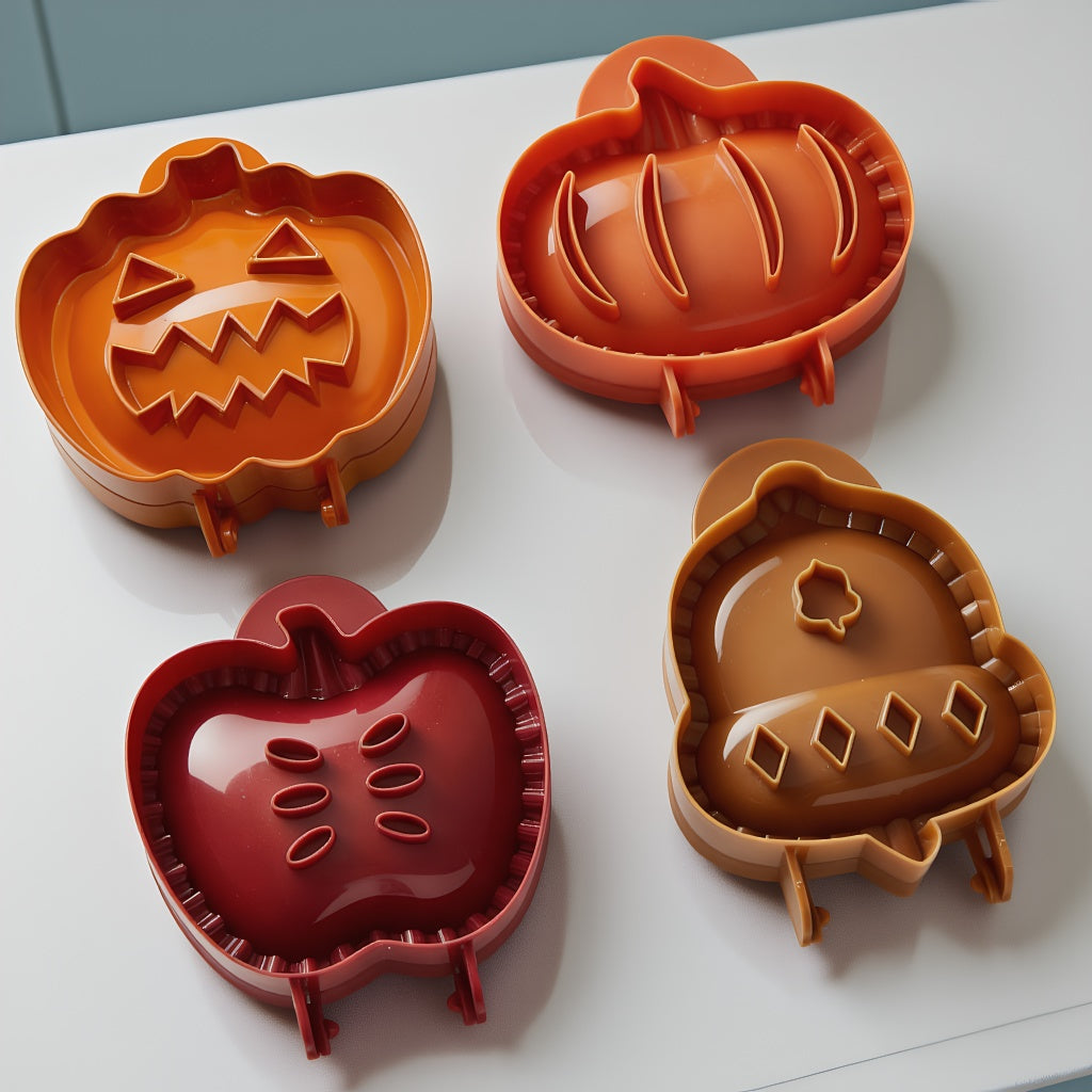 4PCS Christmas Mini Pie Molds for Baking, Party Potluck Hand Pie Molds, Pumpkin Cookie Cutters, Hand Pies Press Mold Maker for Festivals and Parties, Pies Gadgets For Ravioli,Pierogi,Calzone,Empanada