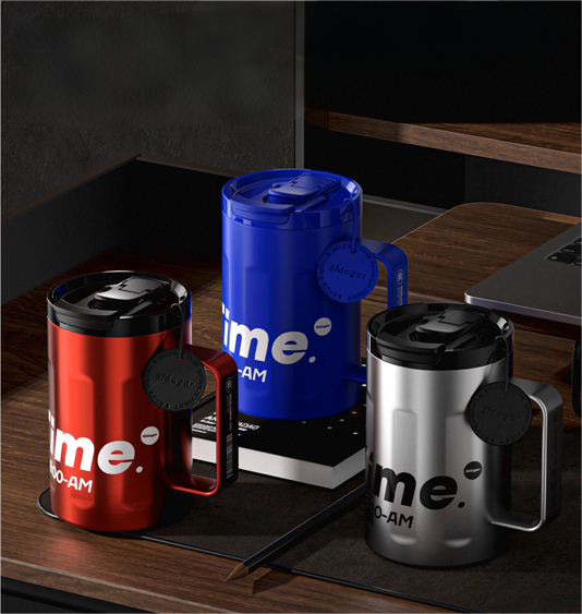 19oz Tumbler with Handle and Straw, Stainless Steel Insulated Water Bottle with Lid, Fits in Cup Holder, Leak Resistant,Ceramic Liner,BPA FreeSidagar