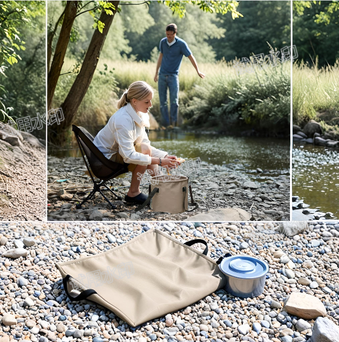 Multifunctional Collapsible Water Basin, Folding Tub, Portable Bin, Lightweight Foldable Bucket with Handles for Camping, Dish Washing, Laundry, Fishing, Hiking