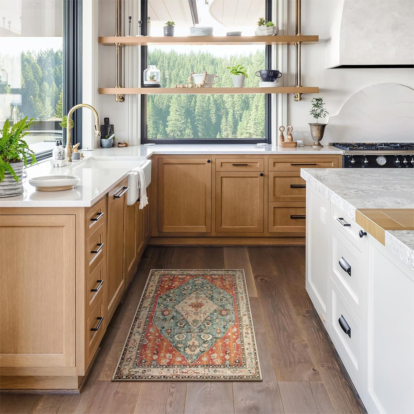 24 * 35in Washable Small Rugs for Entryway Doormat Indoor Entrance, Throw Rugs with Rubber Backing Washable, Bohemian Soft Non-Slip Bathroom Carpet for Bath Front Door Kitchen Floor