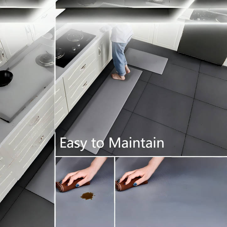 Kitchen Mats 2PCS Cushioned Anti Fatigue PVC Rugs Non-Slip Standing Sink Mat Waterproof 17"x30"+17"x47" for Kitchen Floor