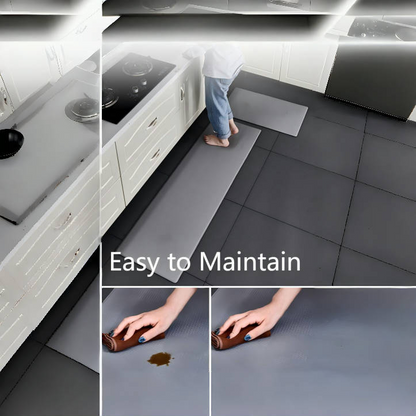 Kitchen Mats 2PCS Cushioned Anti Fatigue PVC Rugs Non-Slip Standing Sink Mat Waterproof 17"x30"+17"x47" for Kitchen Floor