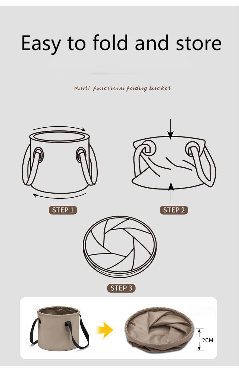 Multifunctional Collapsible Water Basin, Folding Tub, Portable Bin, Lightweight Foldable Bucket with Handles for Camping, Dish Washing, Laundry, Fishing, Hiking