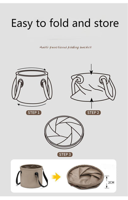 Multifunctional Collapsible Water Basin, Folding Tub, Portable Bin, Lightweight Foldable Bucket with Handles for Camping, Dish Washing, Laundry, Fishing, Hiking
