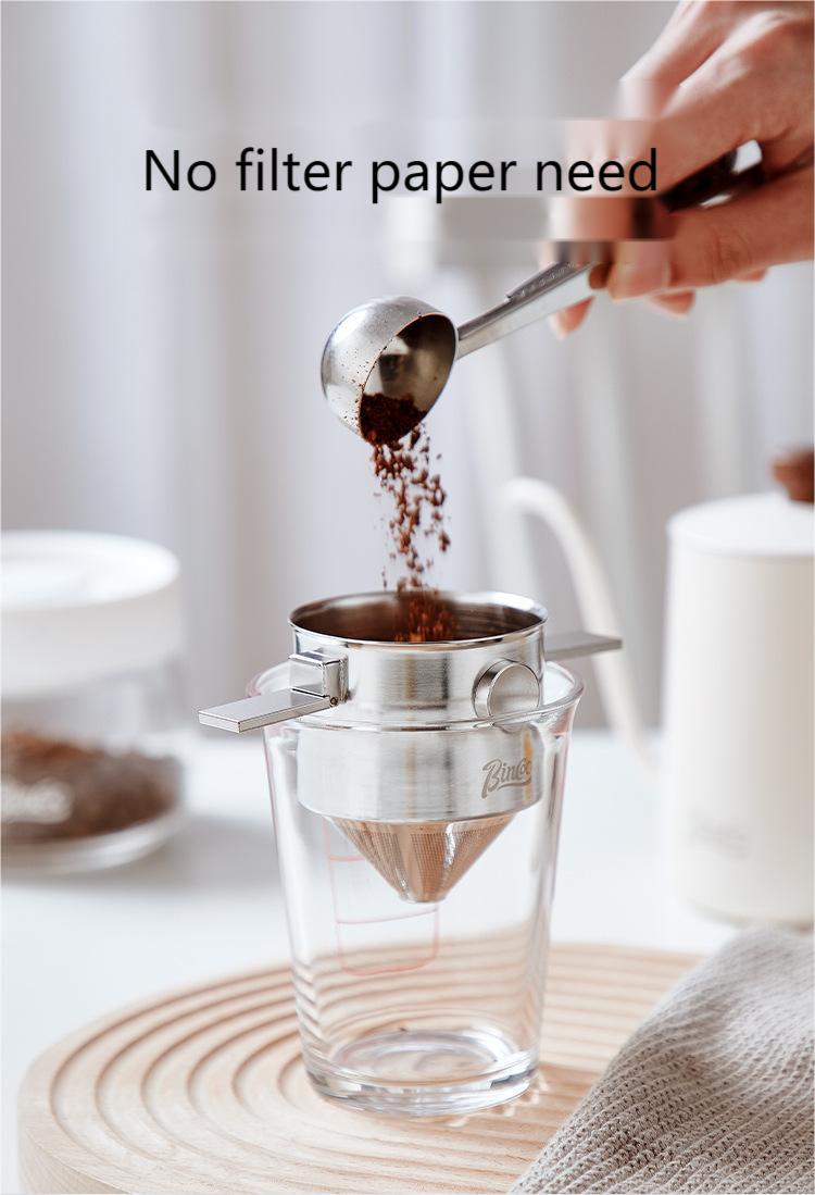 BINCOO Reusable Coffee Filters Basket，Permanent Coffee filters