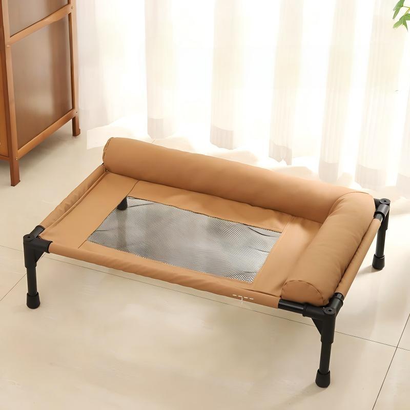 Elevated cat Bed, Large Raised Dog Cat Cot with Removable Washable Bolsters, Breathable Mesh Cover, Strong Load-Bearing Frame