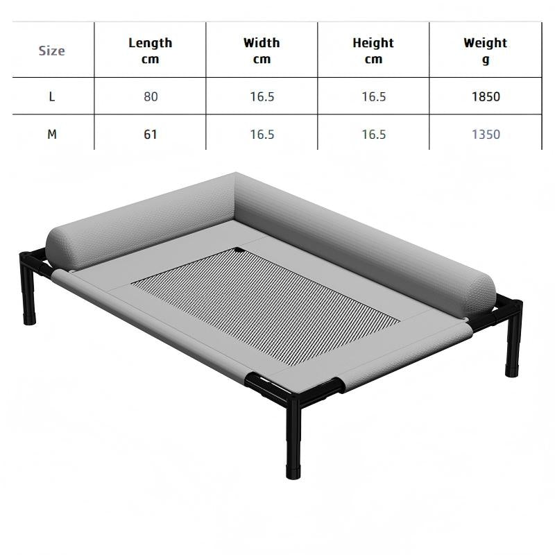 Elevated cat Bed, Large Raised Dog Cat Cot with Removable Washable Bolsters, Breathable Mesh Cover, Strong Load-Bearing Frame