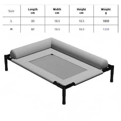 Elevated cat Bed, Large Raised Dog Cat Cot with Removable Washable Bolsters, Breathable Mesh Cover, Strong Load-Bearing Frame