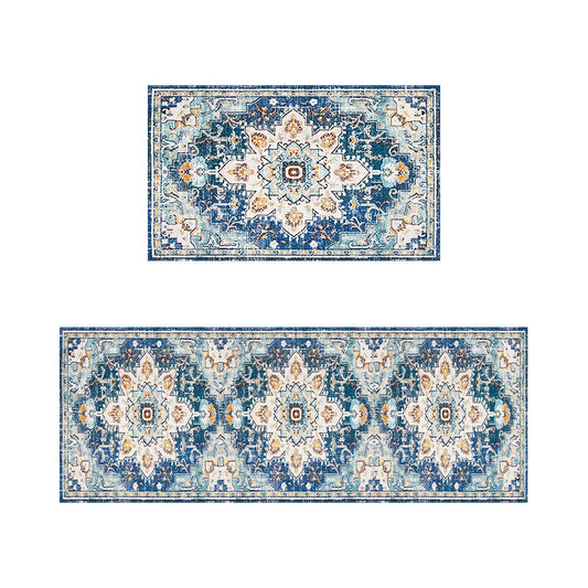 Velvet Kitchen Mats 2PCS Cushioned Non-Slip Mat Waterproof 17"x30"+17"x47" 0.4in Thickness