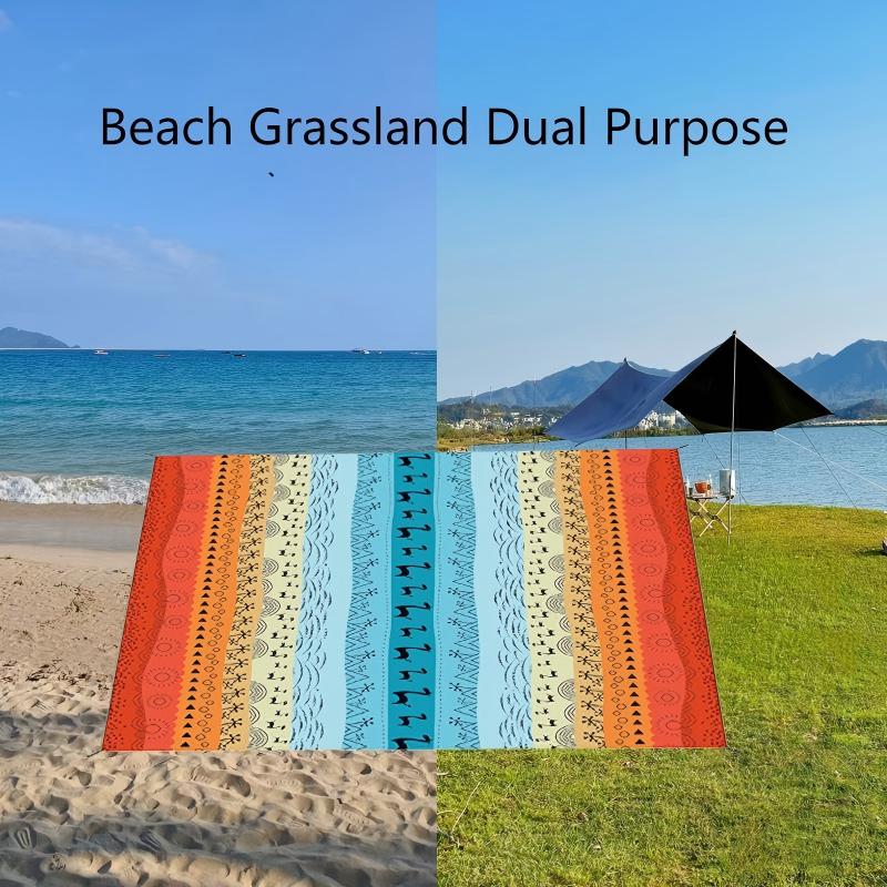 Beach Blanket Waterproof Sandproof, 79" x 83" Extra Large Sand Free Quick Drying Beach Mat, Compact Outdoor Picnic Mat for Travel, Hiking, Camping