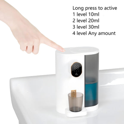 Automatic Mouthwash Dispenser for Bathroom: 20.3Oz Mouth Wash Dispensers with Magnetic Cup Holder, 4 Levels, Wall Mounted, Electric Auto Mouthwash Dispenser for Kids Adults, Bathroom Accessories