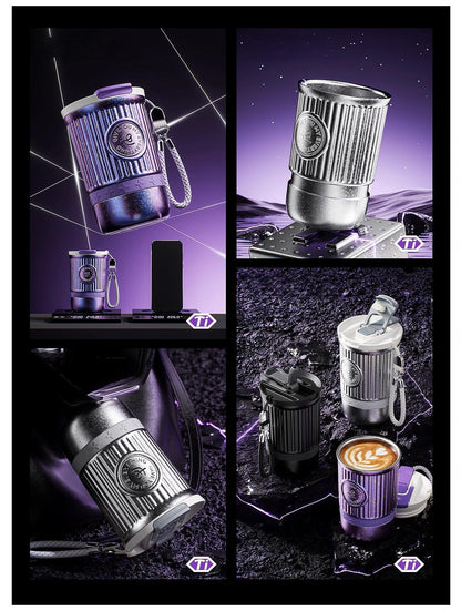 Sidagar 100% Titanium Mug with Lid, Double-Wall Vacuum Insulation, Wide Mouth, Leak-Proof, Chemical-Free & Healthy, men and women hot & cold drinks, for Indoor & Outdoor Use
