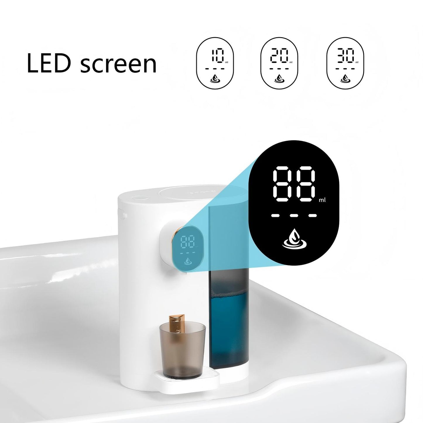 Automatic Mouthwash Dispenser for Bathroom: 20.3Oz Mouth Wash Dispensers with Magnetic Cup Holder, 4 Levels, Wall Mounted, Electric Auto Mouthwash Dispenser for Kids Adults, Bathroom Accessories