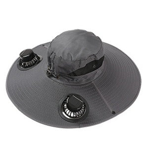 Wide Brim Solar Fan Hats for Men Women - UPF 50+ Hat with Solar Fans Built in- Solar panel & USB Charging Fan