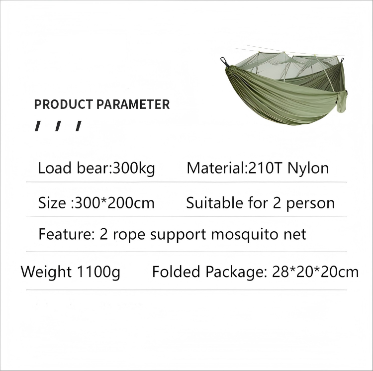 Spacious Portable Hammock with Bed Net🏕️