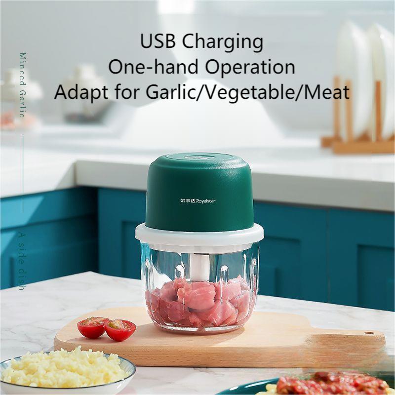 Electric Mini Garlic Chopper, Food Chopper Garlic Mincer USB, Vegetable Chopper, Onion Chopper, Portable Small Food Processor for Garlic, Ginger, Chili, Vegetables