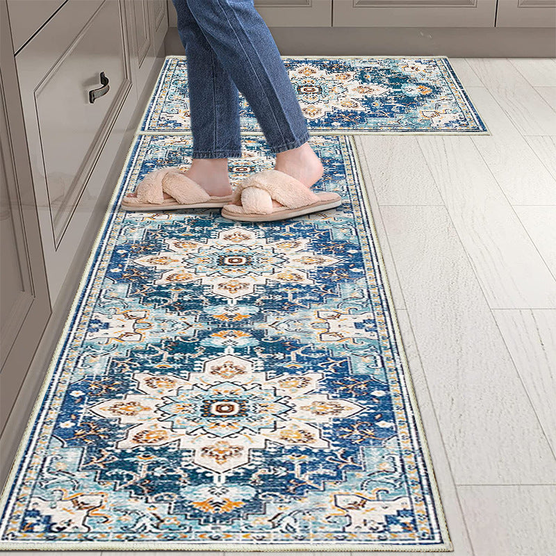 Velvet Kitchen Mats 2PCS Cushioned Non-Slip Mat Waterproof 17"x30"+17"x47" 0.4in Thickness