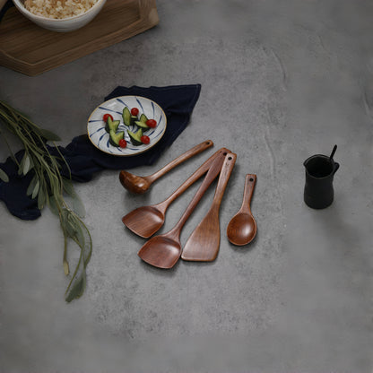 Wooden Spoons Spatula for Cooking, Nonstick Kitchen Utensils  Spatula Spoons, Comfort Grip Wooden Spatula
