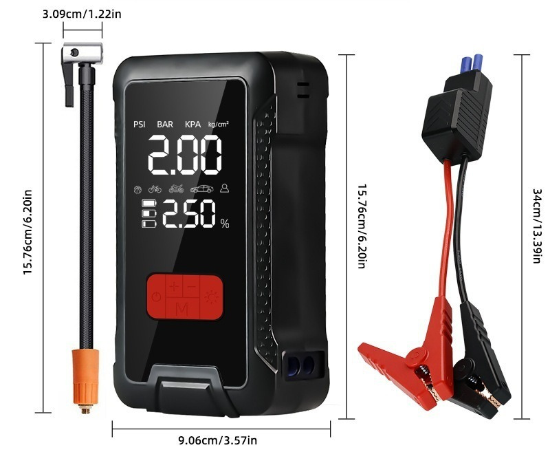 10-in-1 Portable Car Jump Starter with Air Compressor – Your Ultimate Roadside Emergency Companion